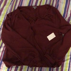 Criss-cross long sleeve shirt